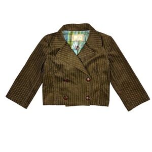 ZINC Y2K Brown Corduroy Cropped Jacket